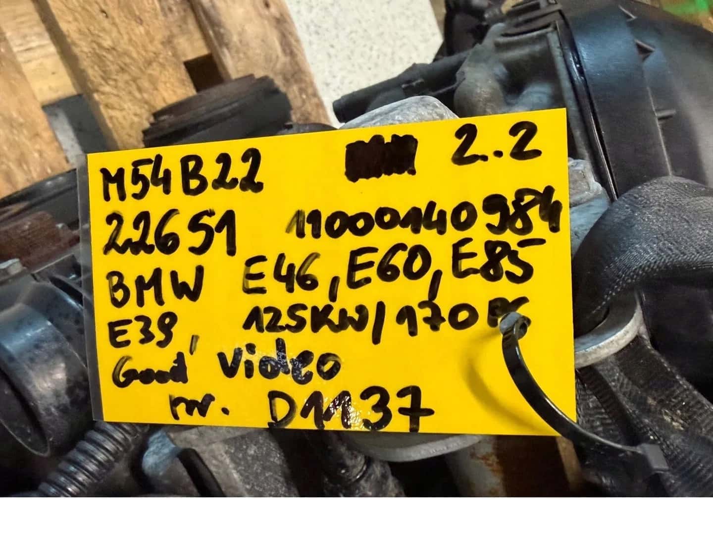 Moteur M54 B22 (226S1) vue 8