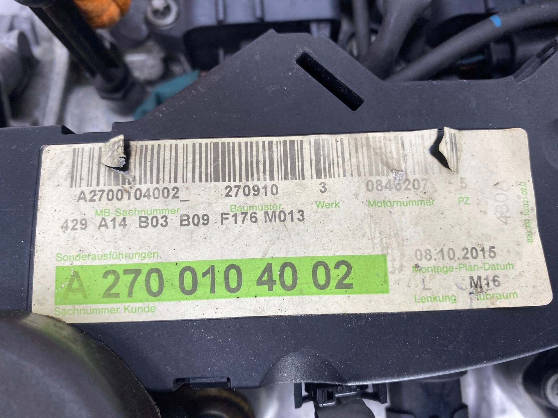 Moteur M 270.910 — vue 7