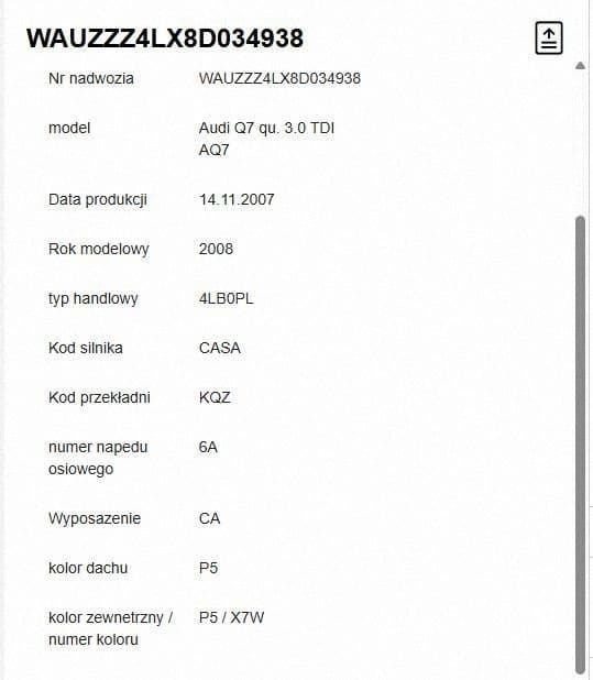 Moteur CASD pour Audi Q7